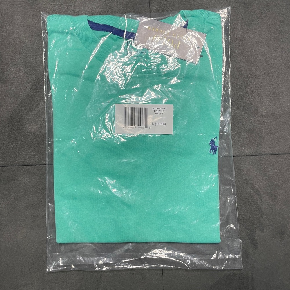 Youth large teal polo t shirt brand new with tags